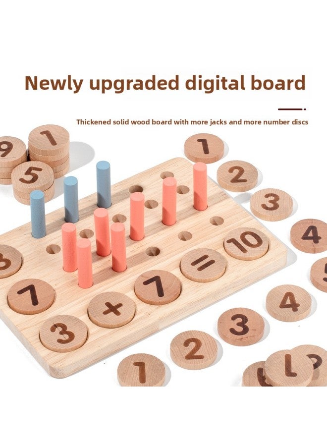 Children's Wooden Digital Matching Arithmetic Hundred Board Mathematics Teaching Aids Ten-grid Array Logic Thinking Educational Toys-Color:Ten Grid Array Digital Matching Arithmetic Board