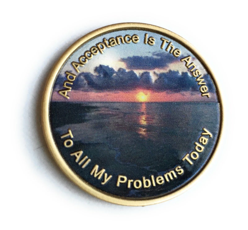 Acceptance Is The Answer Beach Sunrise Color Bronze AA Medallion Chip Page 449 417