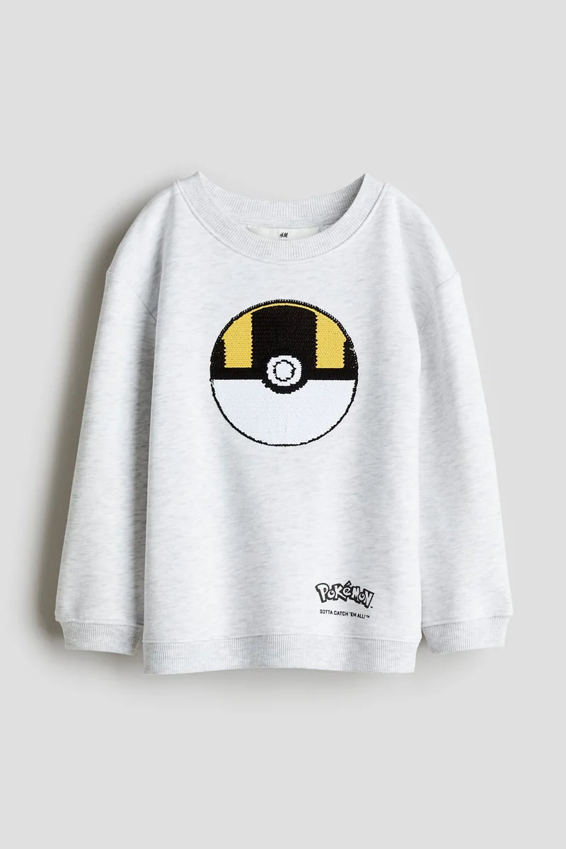 H&M Reversible Sequin-Motif Sweatshirt
