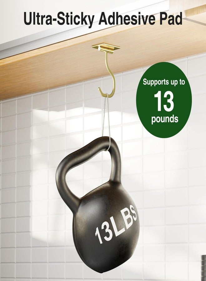 bussdis Banana Hook Under Cabinet - Adhesive Banana Hanger Under Counter, Metal Banana Holder Stand for Hanging Bananas or Kitchen Utensil, Keeps Bananas Fresh, Gold, 1 Pack - Image 3