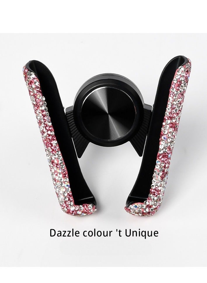 Universal Mobile Bracket For Car Dual Installation Methods Phone Holder Car Air Vent Gravity Phone Holder Dashboard Adhesive Phone Holder One-hand Operation for Car Desktop Diamonds Phone Holder - Image 5