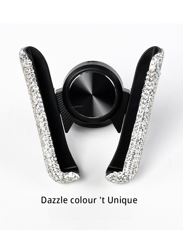 Universal Mobile Bracket For Car Dual Installation Methods Phone Holder Car Air Vent Gravity Phone Holder Dashboard Adhesive Phone Holder One-hand Operation for Car Desktop Diamonds Phone Holder - Image 1