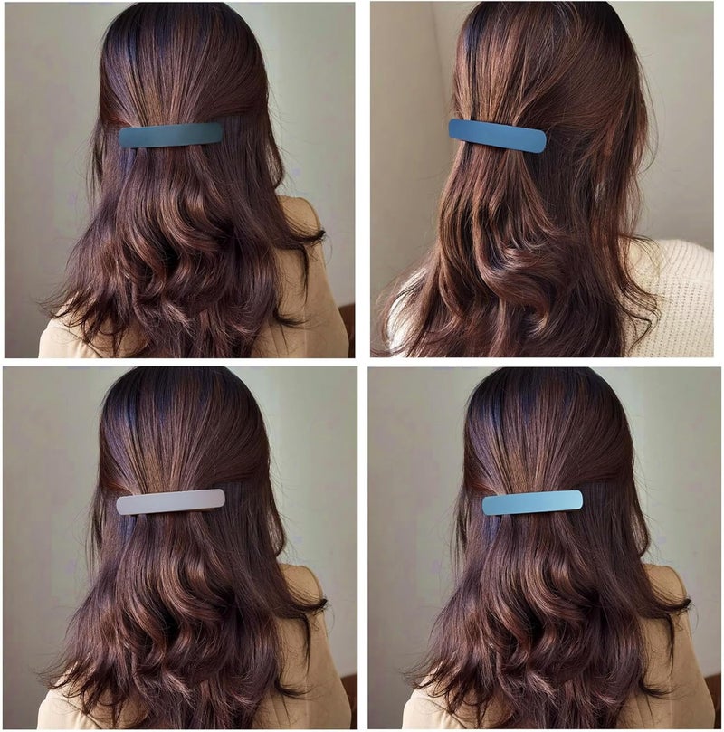 Fsmiling 4PCS Hair Clips Women Hair Slides For Women Matte Automatic French Hair Barrettes for Fine and thick hair - Image 2