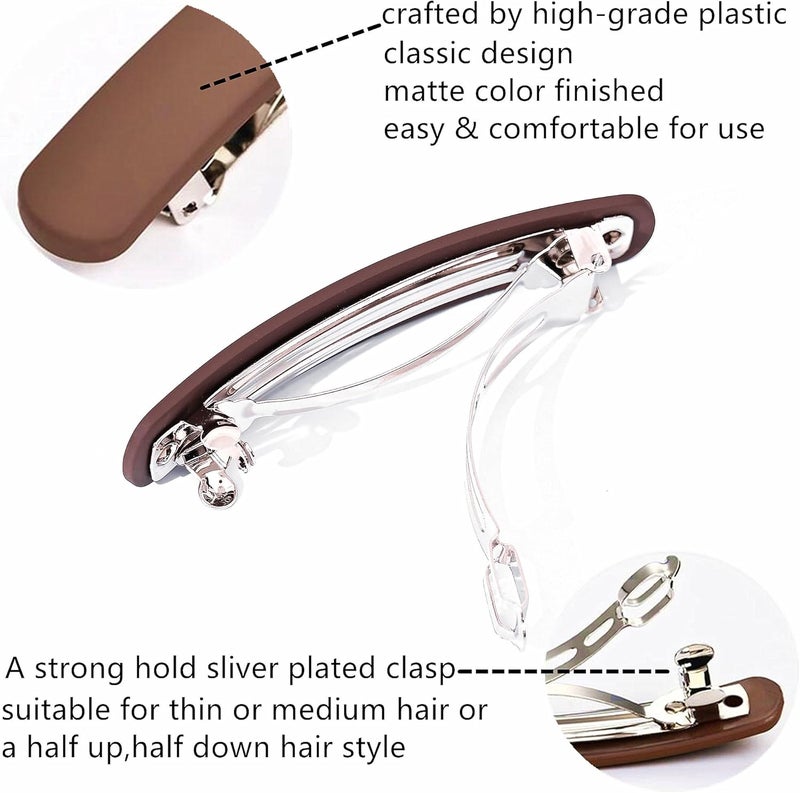 Fsmiling 4PCS Hair Clips Women Hair Slides For Women Matte Automatic French Hair Barrettes for Fine and thick hair - Image 3