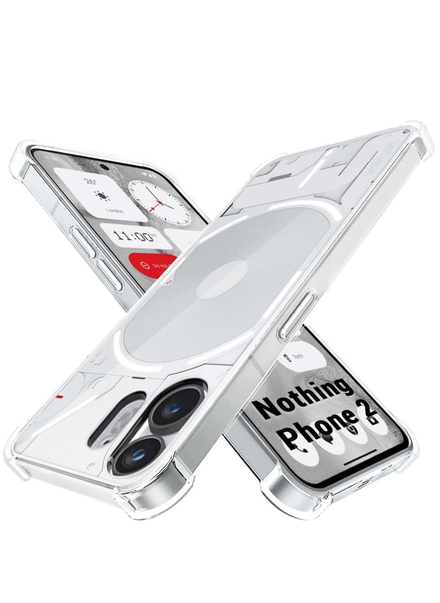 Nothing Phone 2 Transparent Clear ShockProof Back Case for 360 Degree Protection | Ultra Clear Soft Silicone | Shock Proof Design | Back Cover Case for Nothing Phone
