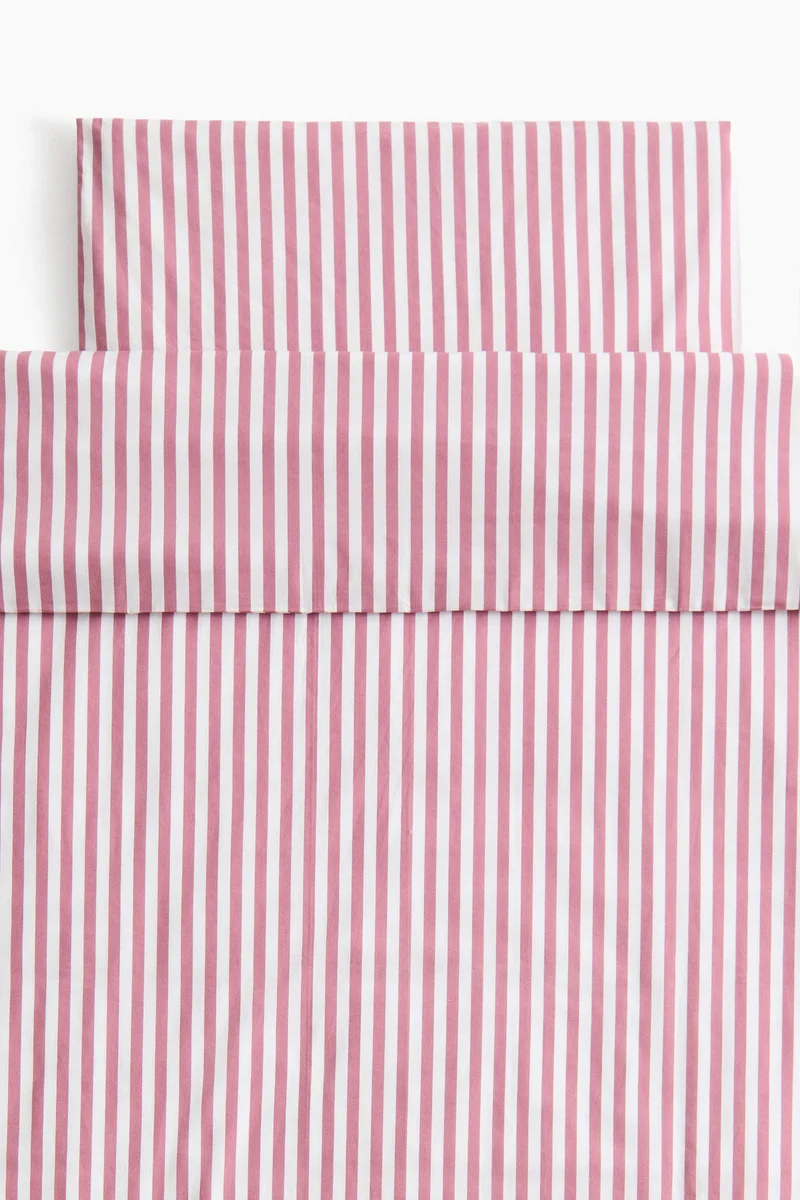 H&M Striped cot duvet cover set