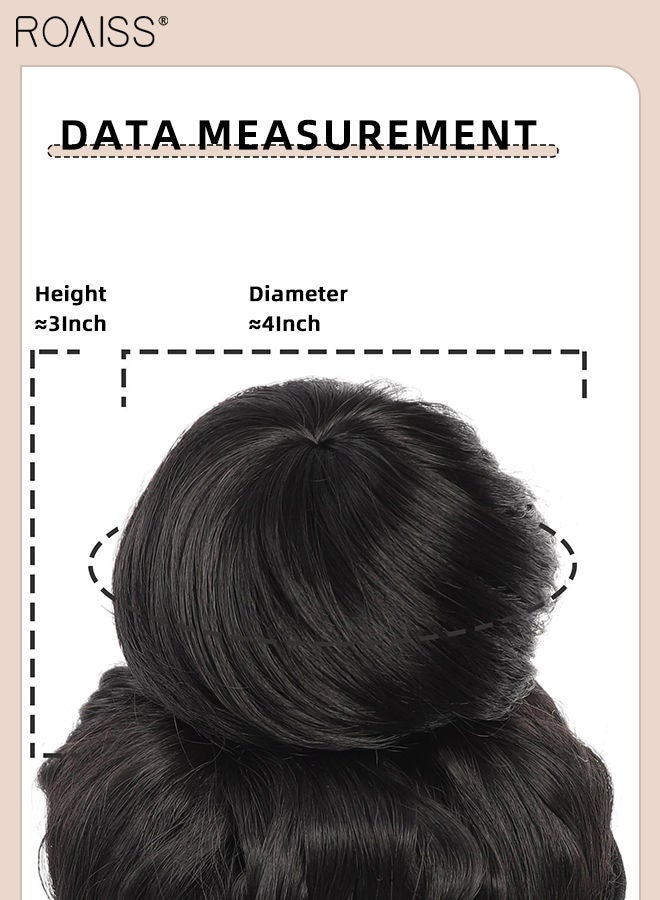 roaiss Synthetic Hair Bun Extension Roller Donut Chignon With Elastic Drawstring High Temperature Fiber Hairpiece for Women Daily Use - Image 5