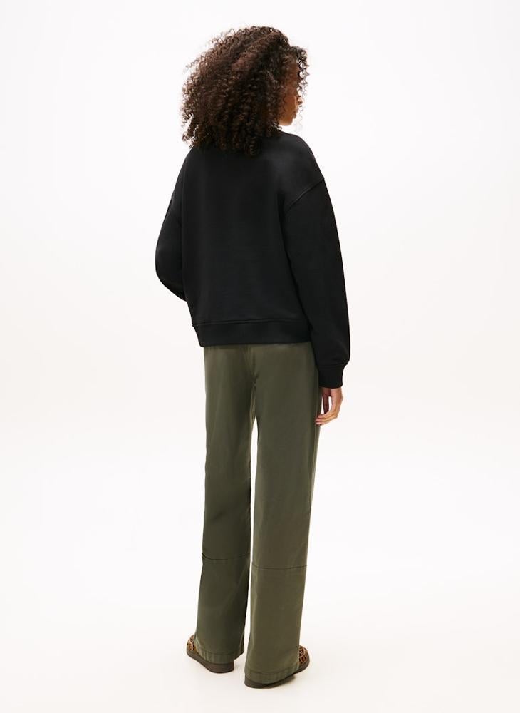 TOMMY JEANS Tommy Badge Boxy Fleece Sweatshirt - Image 2