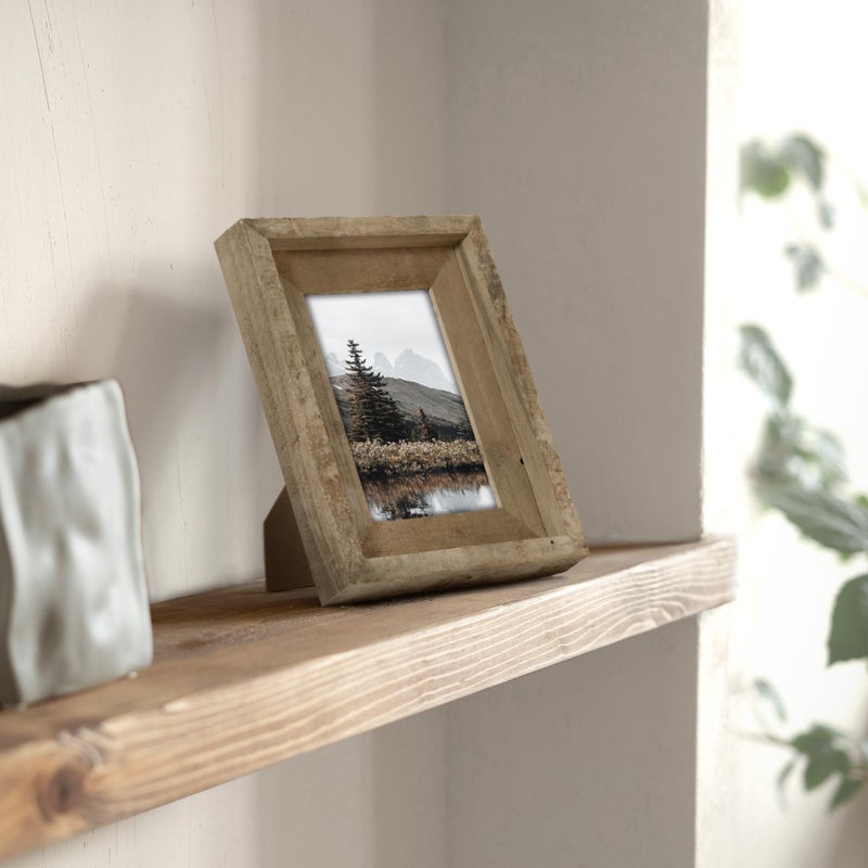 FLYJOE Rustic 5x7 Picture Frame  Set of 2  Reclaimed Barnwood Frame with Tempered Glass  Distressed Gallery Frame Set  Mounting or Table Display for Photos Posters - Image 2