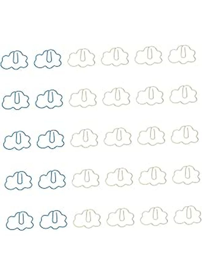 مشابك ورق على شكل سحابة 30 قطعة، مشابك فواتير زخرفية، مستلزمات مكتبية عملية - Image 1