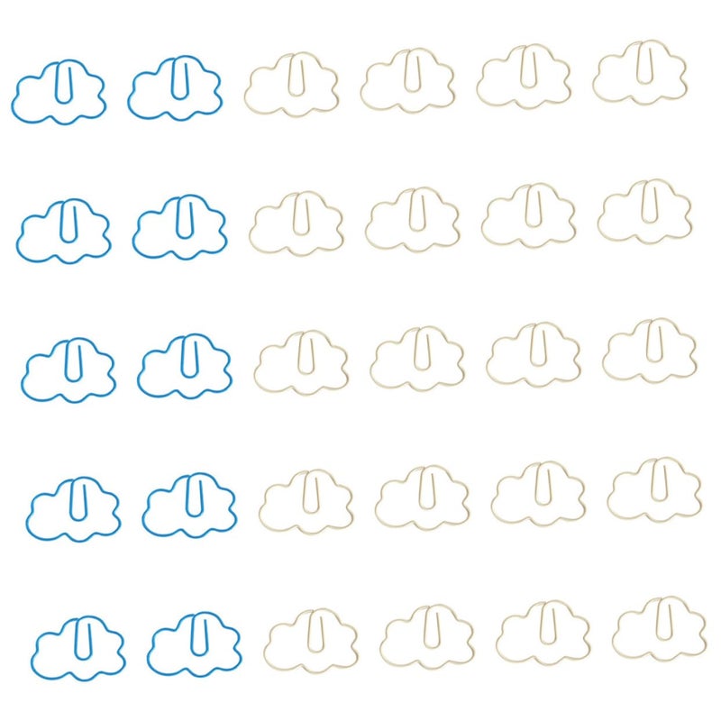 مشابك ورق على شكل سحابة 30 قطعة، مشابك فواتير زخرفية، مستلزمات مكتبية عملية - Image 2