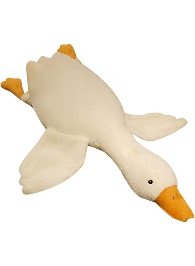 لعبة إوزة عملاقة متدلية - وسادة حيوانية محشوة ناعمة | دمية بطة لطيفة نابضة بالحياة (كبيرة 130 سم) - Image 1