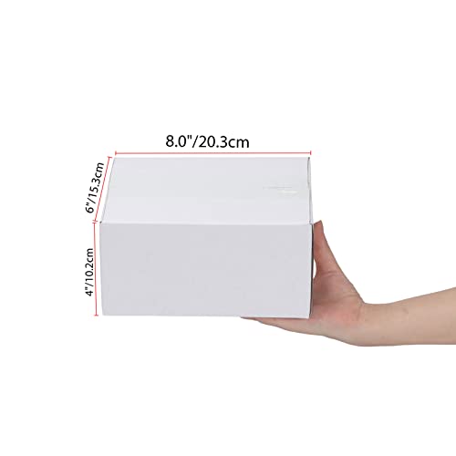 Calenzana 8x6x4 Shipping Boxes Set of 40, White Corrugated Cardboard Box for Mailing Packing Gifts Small Business - Image 5