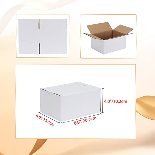 Calenzana 8x6x4 Shipping Boxes Set of 40, White Corrugated Cardboard Box for Mailing Packing Gifts Small Business - Image 2