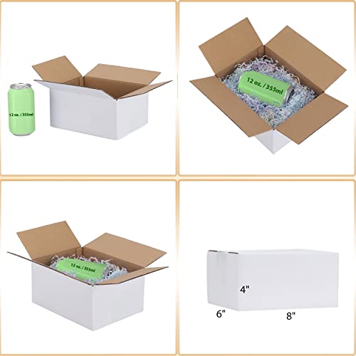 Calenzana 8x6x4 Shipping Boxes Set of 40, White Corrugated Cardboard Box for Mailing Packing Gifts Small Business - Image 4