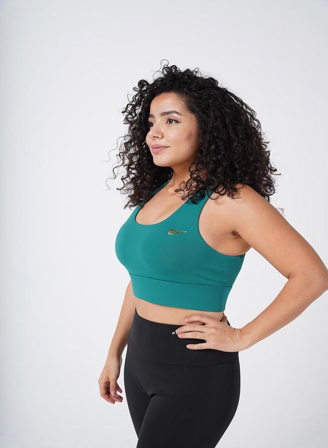 PALMFIT Women Green Cross Strap Nova Active Sports Bra - Image 3