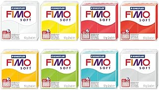 Fimo FIMO Soft & Effect Polymer Oven Modelling Clay - 57g - Set of 8 - The Squeezy Juicy Collection - Image 1