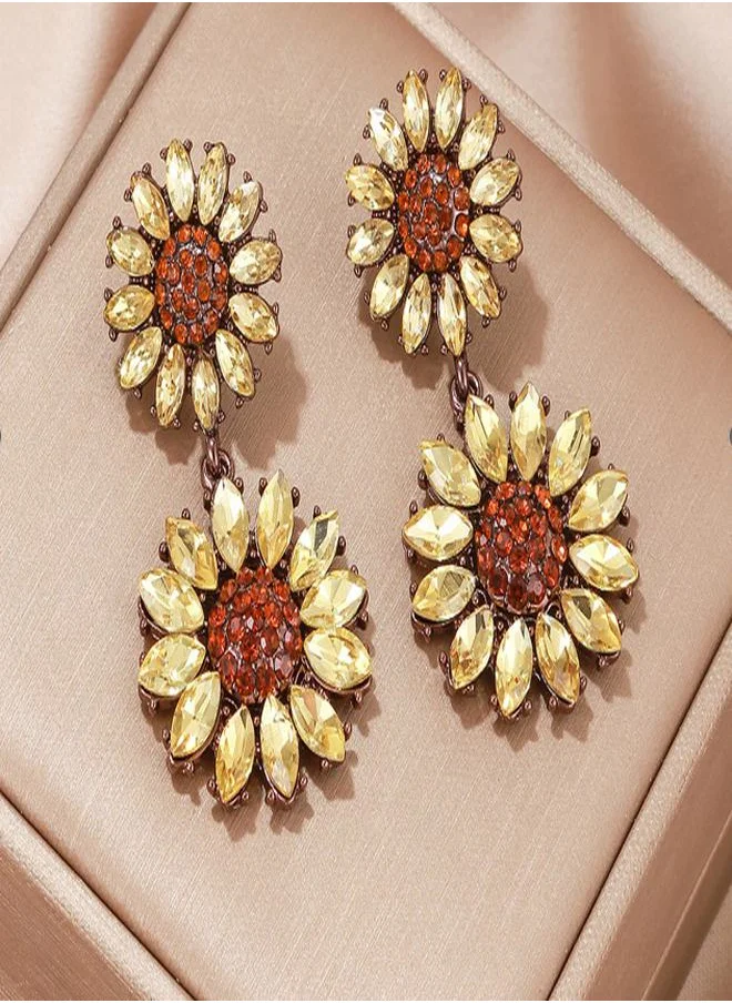ستايلي Embellished Flower Drop Earrings