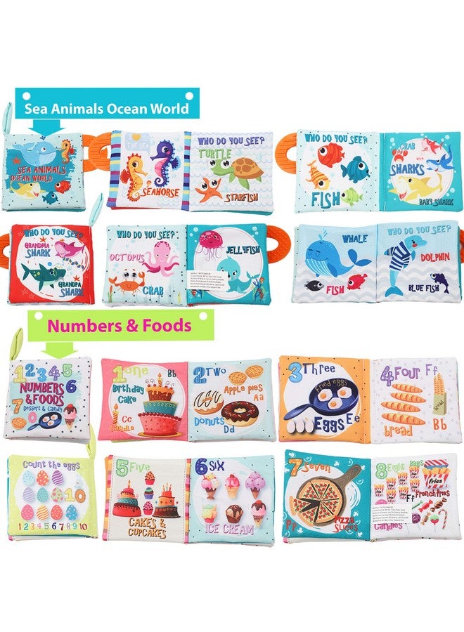 Bebe Mondo Baby Books Toys 0-6 Months Touch And Feel Crinkle Soft Cloth Books For Babies Infants Toddler, Baby Gifts Teething Toys, Early Education Toy 6 To 12 Months Baby Boy Girl 1 Year Old Books & Up - 4Pcs  - Image 2