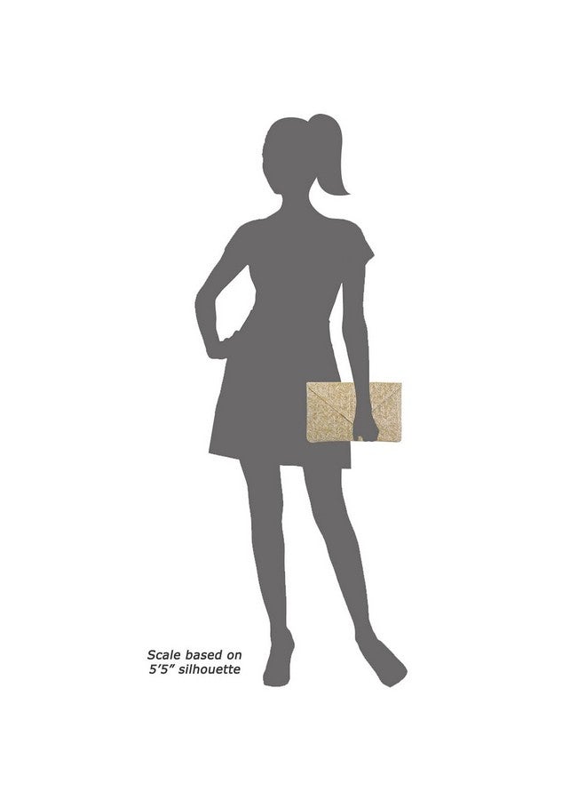 JNB Women'S Straw Envelope Clutch Natural - Image 5