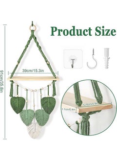 Macrame Indoor Wall Hanging Shelf Hand Woven Bohemian Décor 39 x 91 - pzsku/Z5DBF8183A0EED2172CF4Z/45/_/1716807416/0bfd5318-e321-4aa5-bbbb-df778afbe9a1