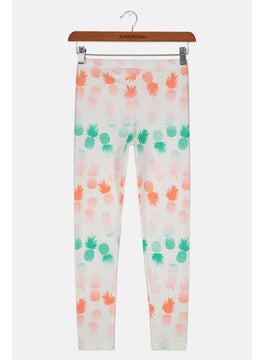 Epic Threads Kids Girl All Over Print Pull On Leggings, Angel White  - Image 2