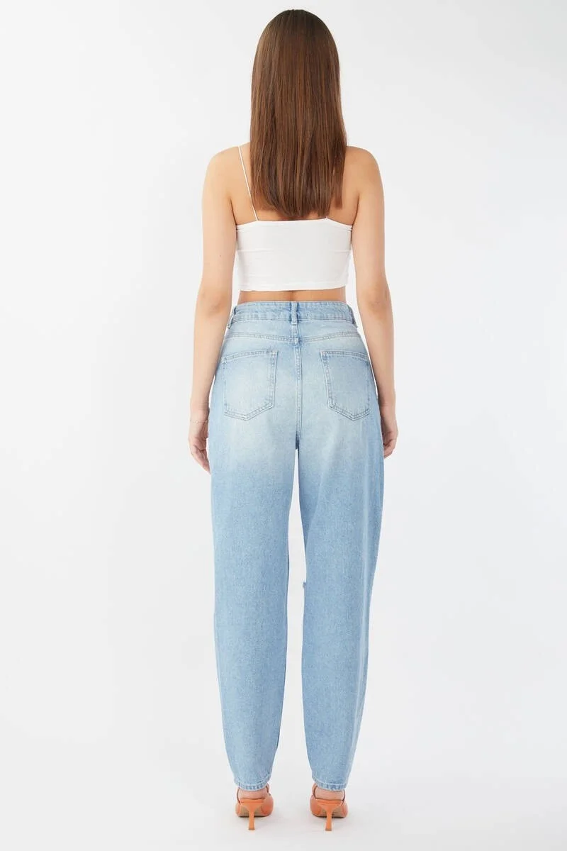 Banny Jeans Women's Series Ripped Jeans Light Blue
