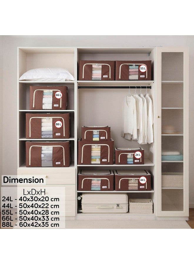 BlushBees Living Box - Wardrobe Organizer, Cloth Storage Bags with Zip - 55 Litre, Pack of 2, Polka Dots Brown - Image 2