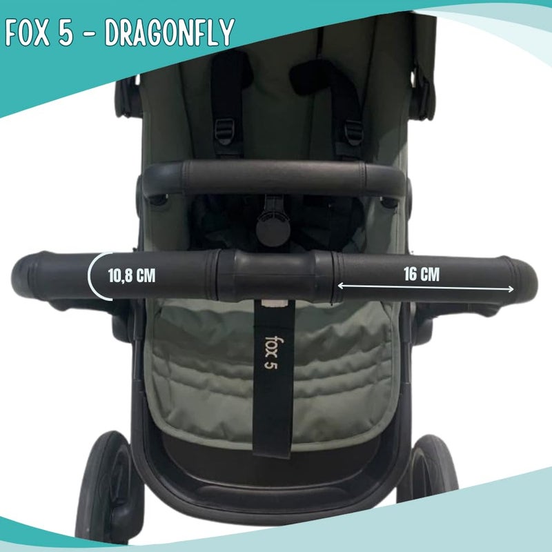 PROTEC TIF Faux Leather Handlebar Covers  Compatible with Bugaboo Fox 5 and Dragonfly  Fits Over Original Grip  Made in Spain - Image 4
