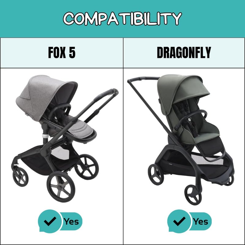 PROTEC TIF Faux Leather Handlebar Covers  Compatible with Bugaboo Fox 5 and Dragonfly  Fits Over Original Grip  Made in Spain - Image 3