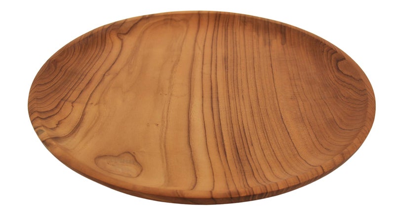 ANDALUCA Hand Crafted Rustic Teak Wood Charger Plate for Serving Kitchen Dining 13 Diameter
