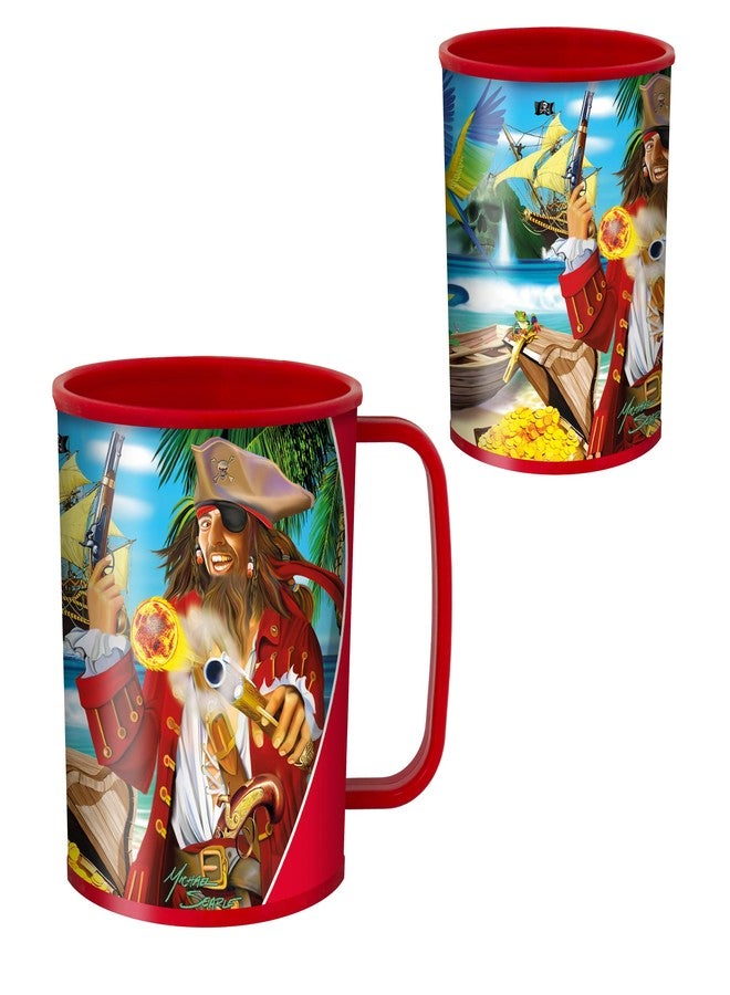 3D LiveLife Drinking Cup - Pirate Island from Deluxebase. Lenticular 3D Fantasy Plastic Tumbler, 10 fl oz BPA-Free Reusable Drinkware. Fairytale Themed Cup and Durable Party Favour Gift - Image 2