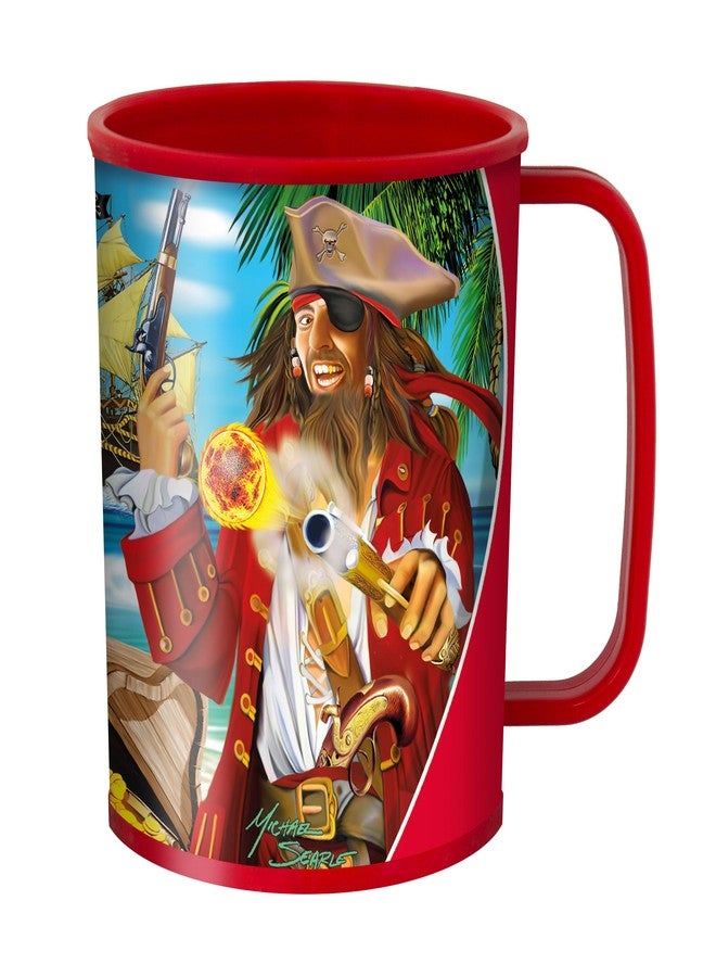 3D LiveLife Drinking Cup - Pirate Island from Deluxebase. Lenticular 3D Fantasy Plastic Tumbler, 10 fl oz BPA-Free Reusable Drinkware. Fairytale Themed Cup and Durable Party Favour Gift - Image 1
