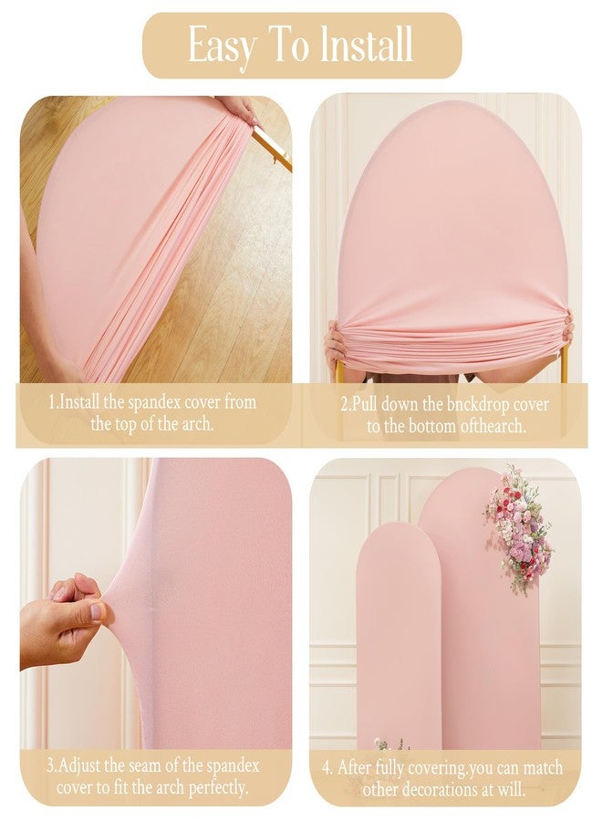 HB HBB MAGIC Pink Arch Backdrop Cover Set of 2 Dusty Pink Arch Cover 7.2 and 6ft Wedding Arch Cover Stretchy Backdrop Bridal Baby Shower Birthday Party Arches Stand Covers Spandex - Image 5