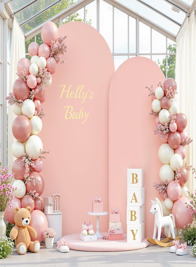 HB HBB MAGIC Pink Arch Backdrop Cover Set of 2 Dusty Pink Arch Cover 7.2 and 6ft Wedding Arch Cover Stretchy Backdrop Bridal Baby Shower Birthday Party Arches Stand Covers Spandex - Image 2