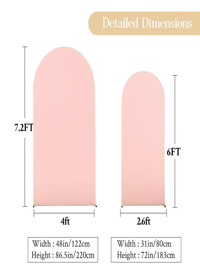 HB HBB MAGIC Pink Arch Backdrop Cover Set of 2 Dusty Pink Arch Cover 7.2 and 6ft Wedding Arch Cover Stretchy Backdrop Bridal Baby Shower Birthday Party Arches Stand Covers Spandex - Image 4