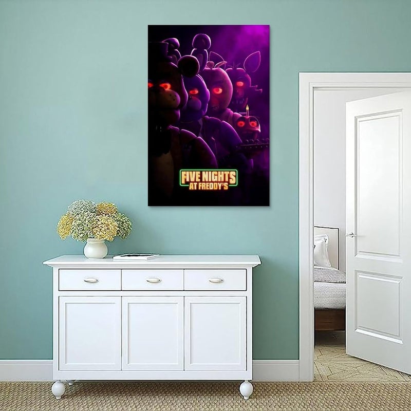 FUDE FNAF Poster 2023 Movie Poster 90s Canvas Wall Art Room Aesthetic Decor Posters 12x18inch(30x45cm) - Image 4
