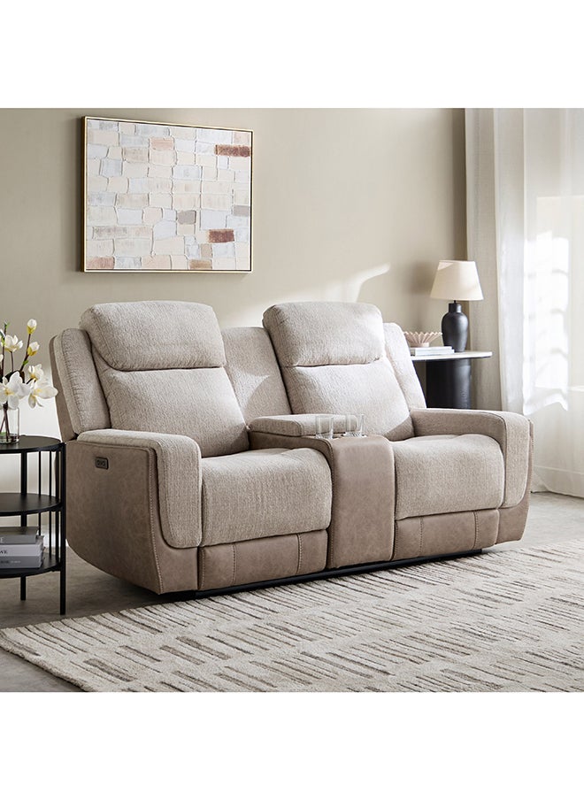 Home Box Onyx Power 2-Seater Fabric Recliner with Console and 2 Cupholders  - Image 1