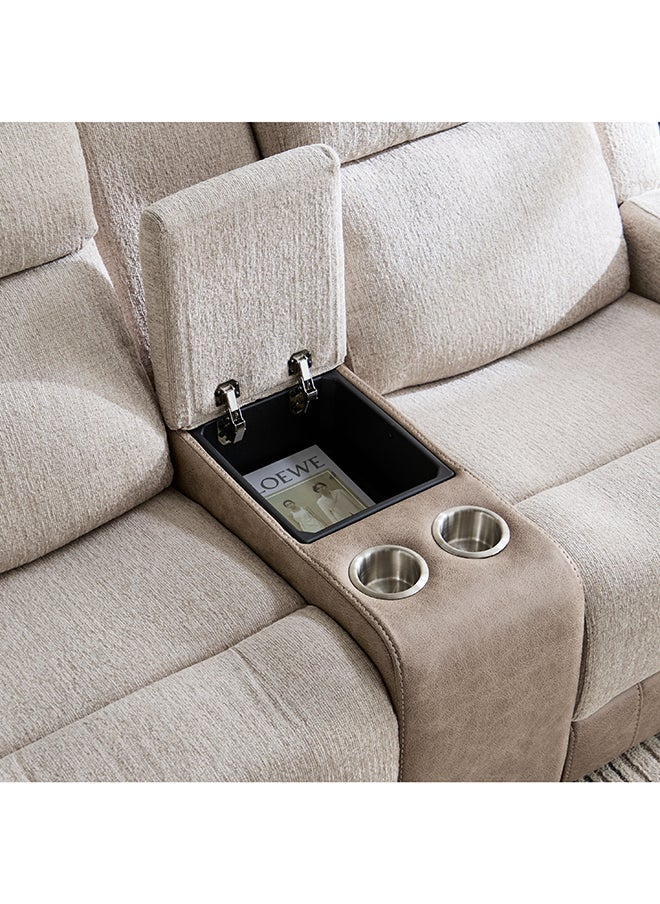 Onyx Power 2-Seater Fabric Recliner with Console and 2 Cupholders