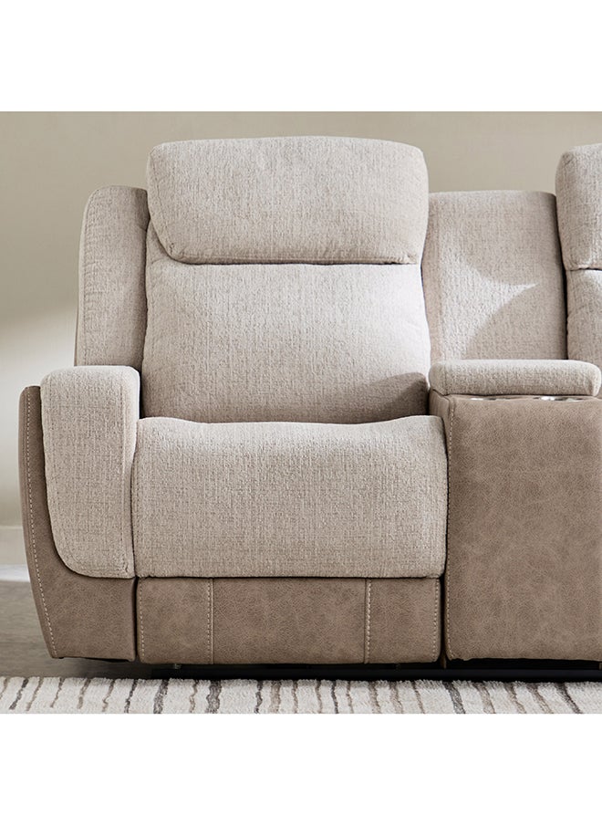 Onyx Power 2-Seater Fabric Recliner with Console and 2 Cupholders