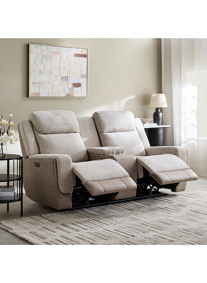 Home Box Onyx Power 2-Seater Fabric Recliner with Console and 2 Cupholders  - Image 2