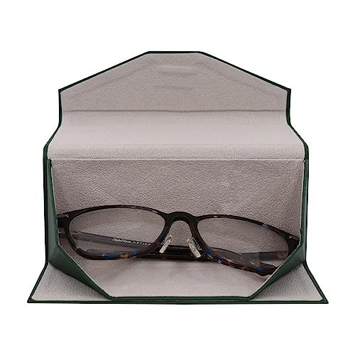 Real Sic Glasses Case for Men and Women - Magnetic Folding Hard Shell Sunglass Holder - Vegan Leather Eyeglass Protector, Variety of Styles Inspired by Solid Color - (Emerald Green) - Image 3