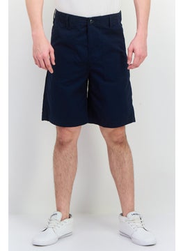 Jack Jones Men Solid Embroidered Logo Chino Short, Navy  - Image 1