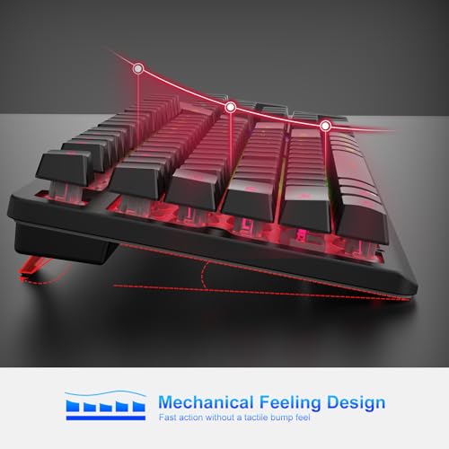 NPET S21 Wireless Gaming Keyboard and Mouse Combo, RGB Backlit Quiet Ergonomic Mechanical Feeling Keyboard, Gaming Mouse 3200DPI, for Desktop - Image 5