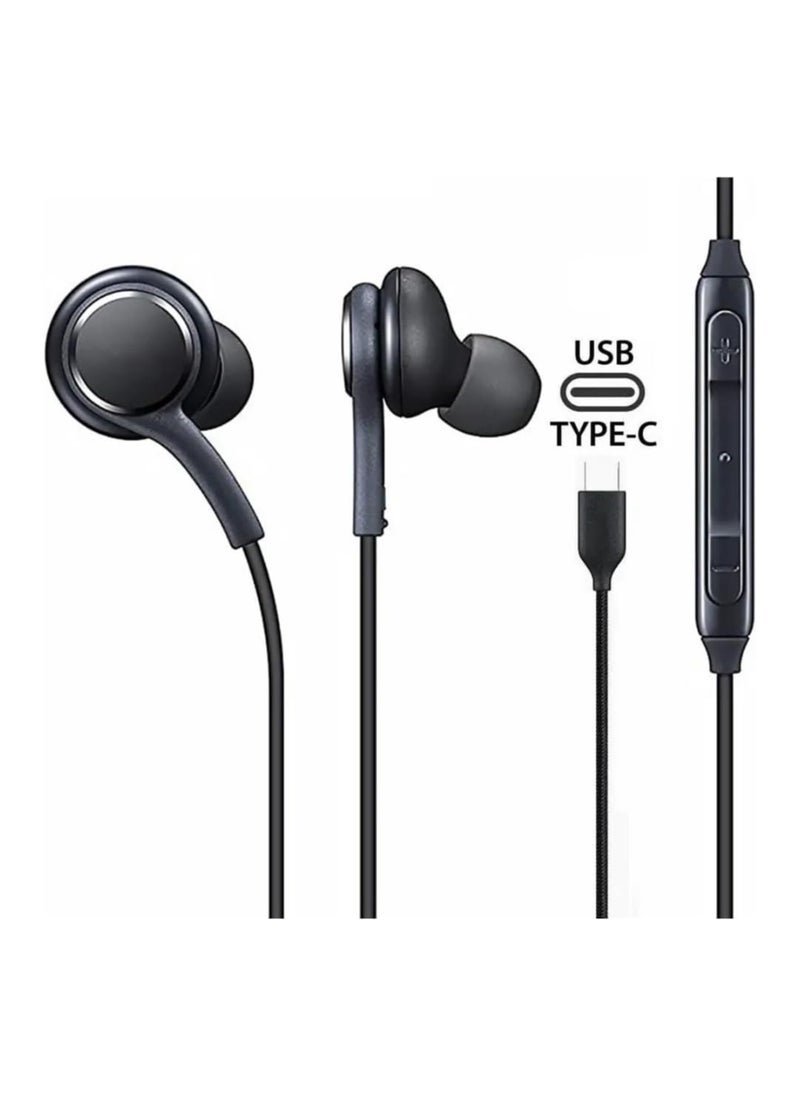 Generic TYPE C Earphones In-ear | Wired Earbuds Stereo Headphones | USB C Wired Earphones | Built- in Mic & Volume Control |  - Image 2