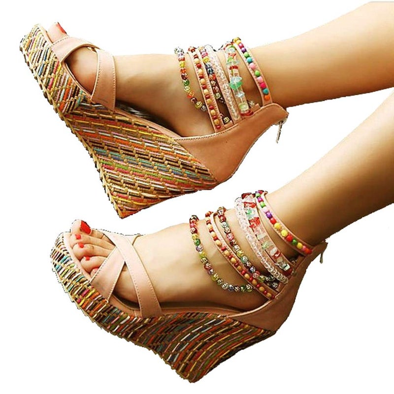 getmorebeauty أحذية كعب عالي نسائية من جيت مور بيوتي مع لؤلؤة عبر الجزء العلوي بارتفاع 9 B(M) US - Image 2