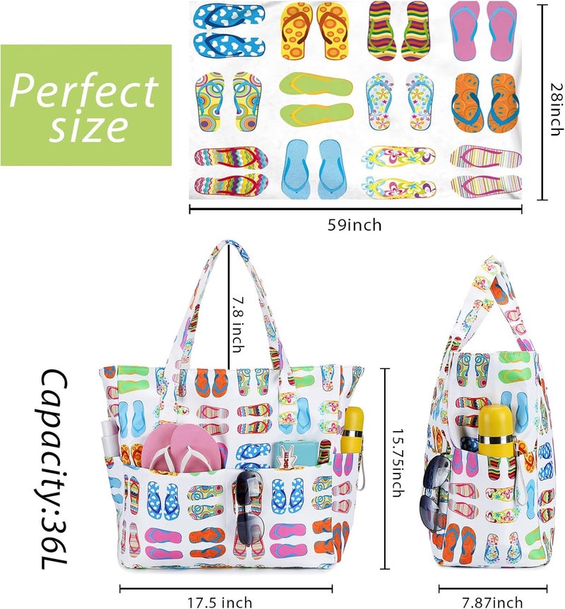 BLUBOON Waterproof Beach Tote Pool Bags for Women Ladies Extra Large Carry On Bag With Wet Compartment for Weekender Travel - Image 3