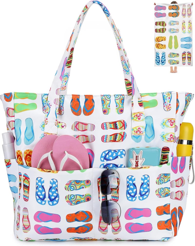 BLUBOON Waterproof Beach Tote Pool Bags for Women Ladies Extra Large Carry On Bag With Wet Compartment for Weekender Travel - Image 1
