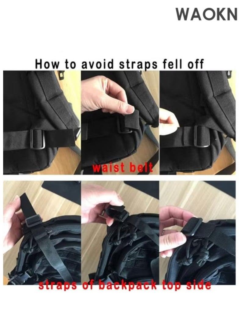 WAOKN 45L Multi-Pocket Military Tactical Backpack Cycling Travel Mountaineering Men's Outdoor Sports Bag Comfortable Breathable Backpack Waterproof Multifunctional Casual Backpack Black - Image 4