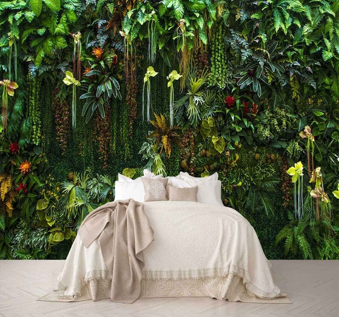 GREEN WALLPAPER BANANA LEAF FLORAL MURAL WALLPAPER FOR BEDROOM LIVING ROOM TV BACKGROUND SOFA WALL NOT SELFADHESIVE